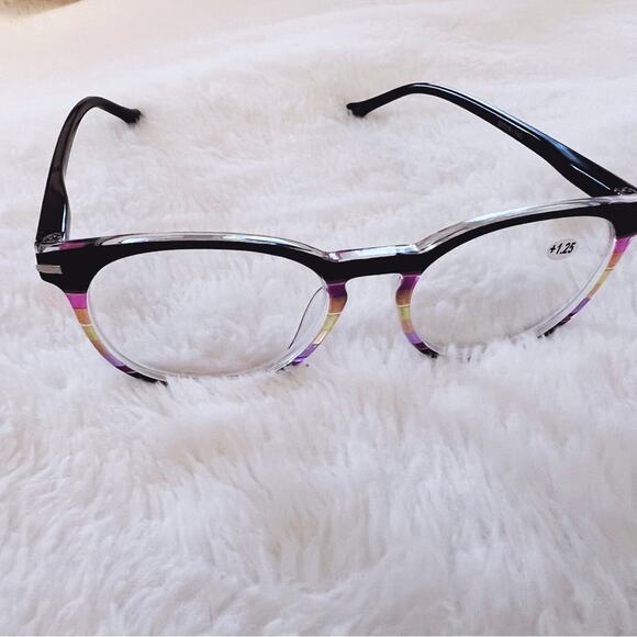 Zoe Black Multi-Color Round Reader Glasses - Picture 7 of 11